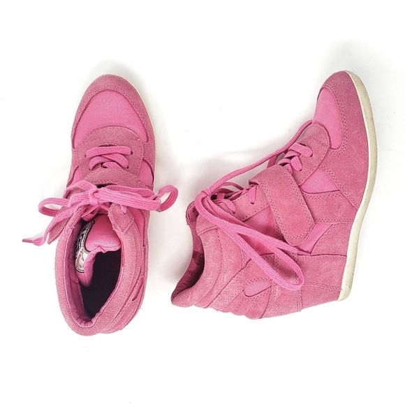 Ash | Bowie Pink Suede Wedge Lace Sneakers Size 39 - Picture 8 of 8